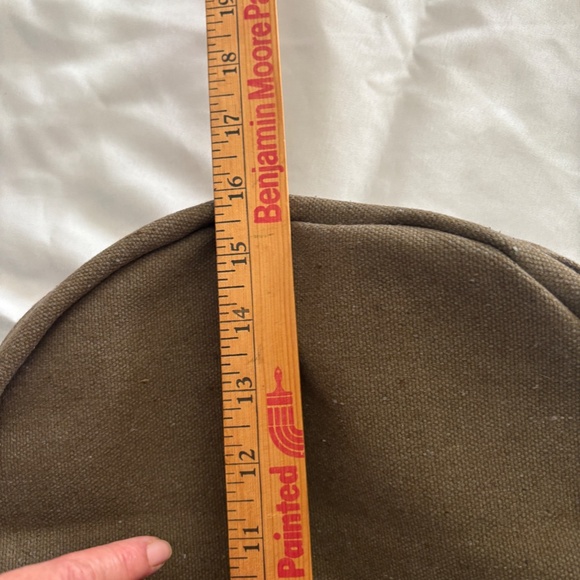 Khaki Heavy Canvas and Leather Backpack - Picture 9 of 9